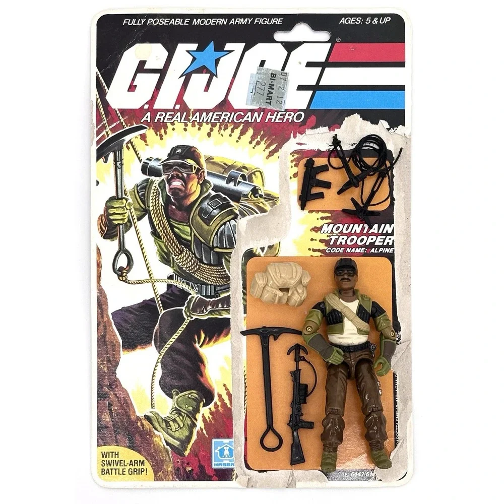1985 GI Joe ARAH Alpine Mountain Trooper Complete Figure Accessories Cardback